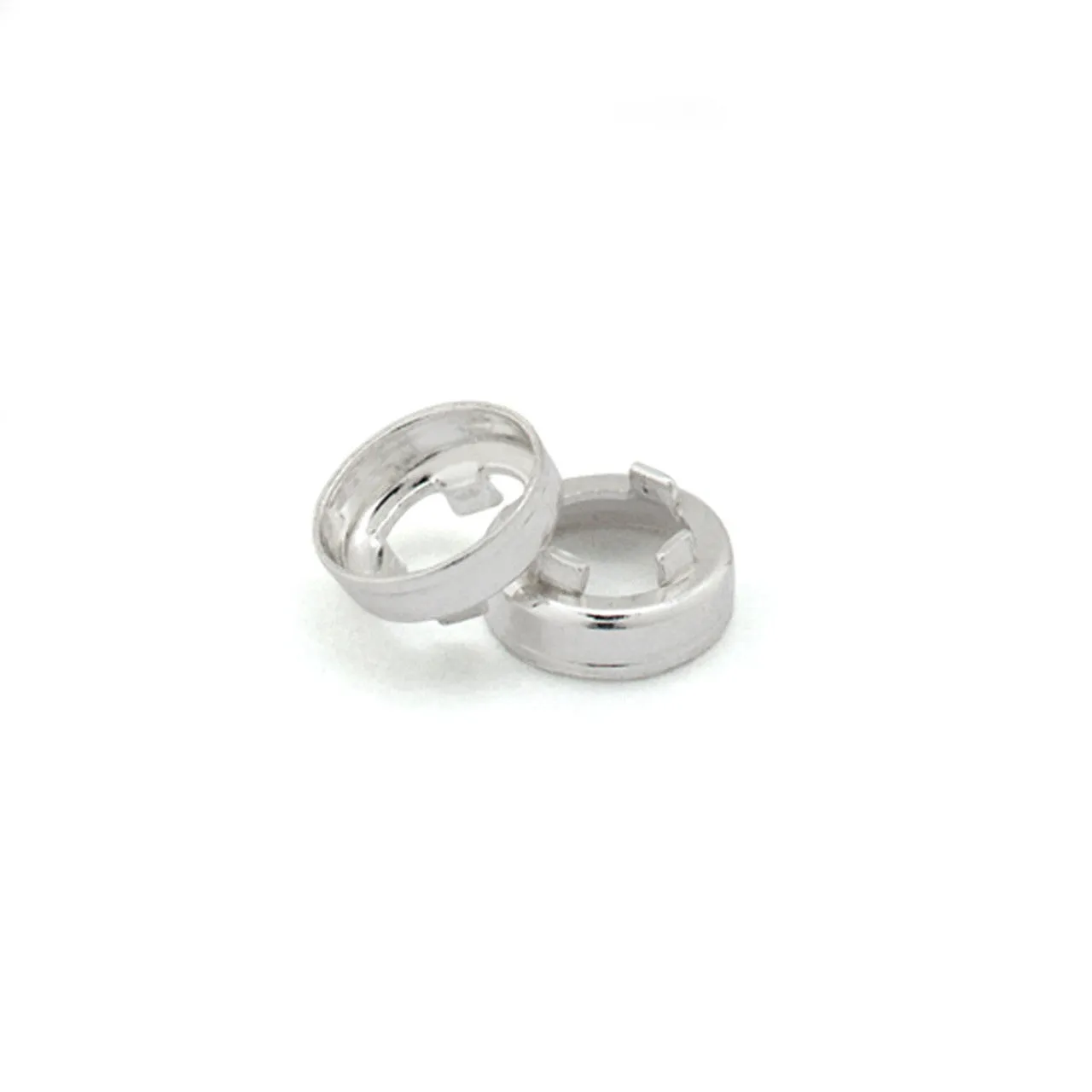 🆕🔗 Silver Clay Embeddable Bezel Setting (with Tabs) - ROUND