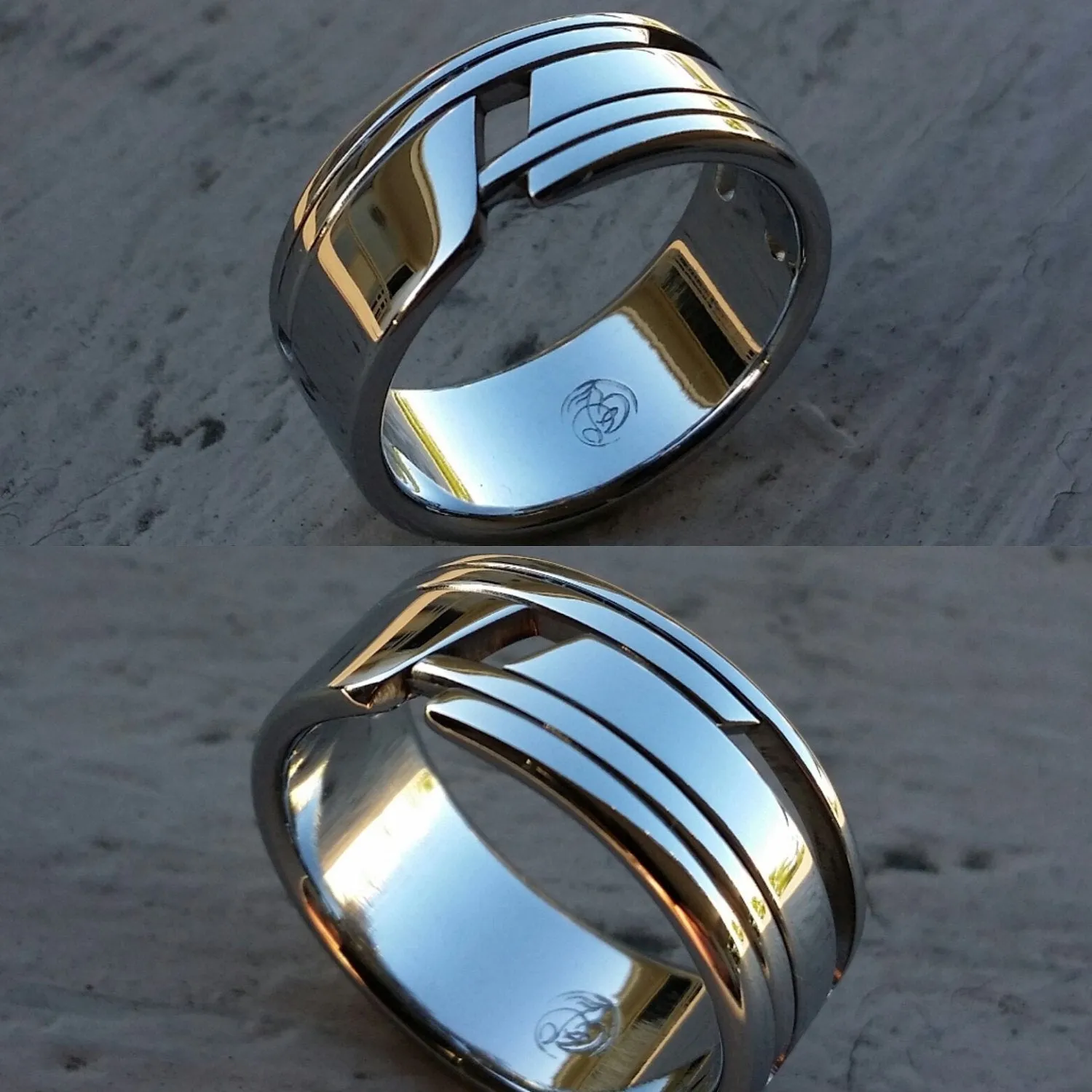 01 "EXCLUSIVE" handmade stainless steel ring (not casted) mens rings, engagement ring, hypoallergenic rings wedding rings band