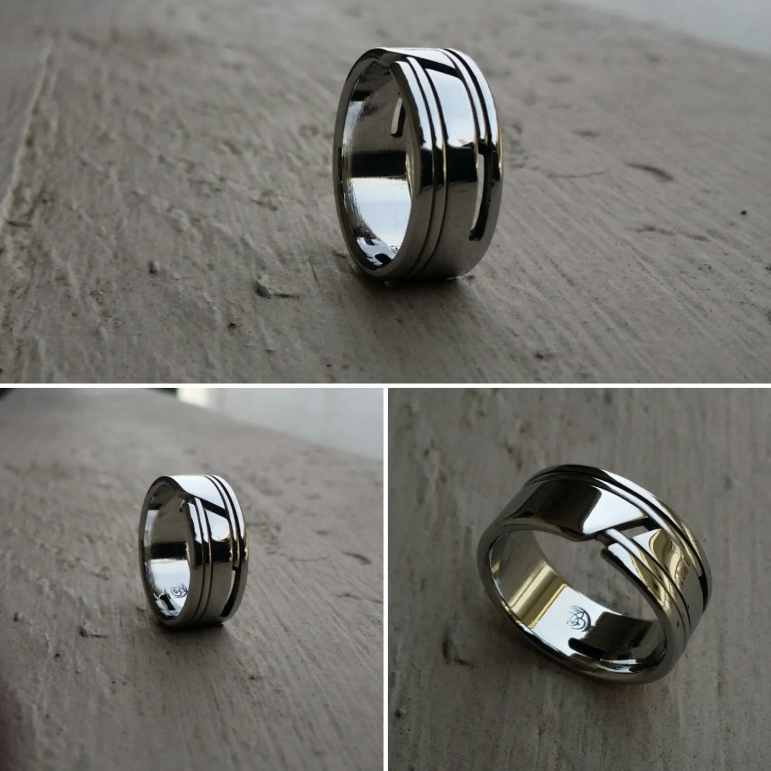 01 "EXCLUSIVE" handmade stainless steel ring (not casted) mens rings, engagement ring, hypoallergenic rings wedding rings band