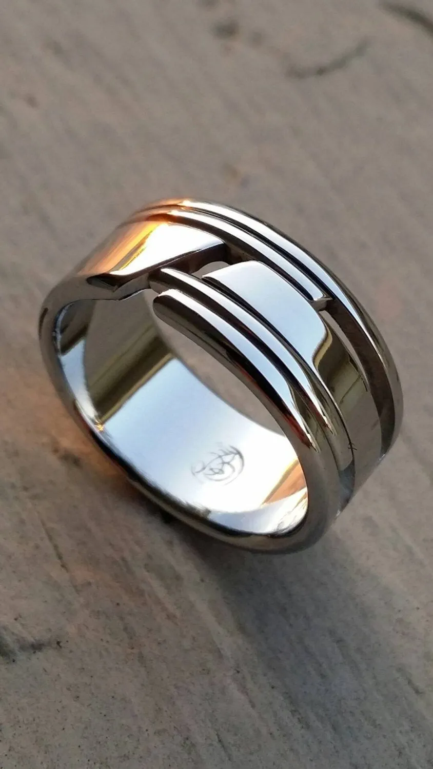 01 "EXCLUSIVE" handmade stainless steel ring (not casted) mens rings, engagement ring, hypoallergenic rings wedding rings band