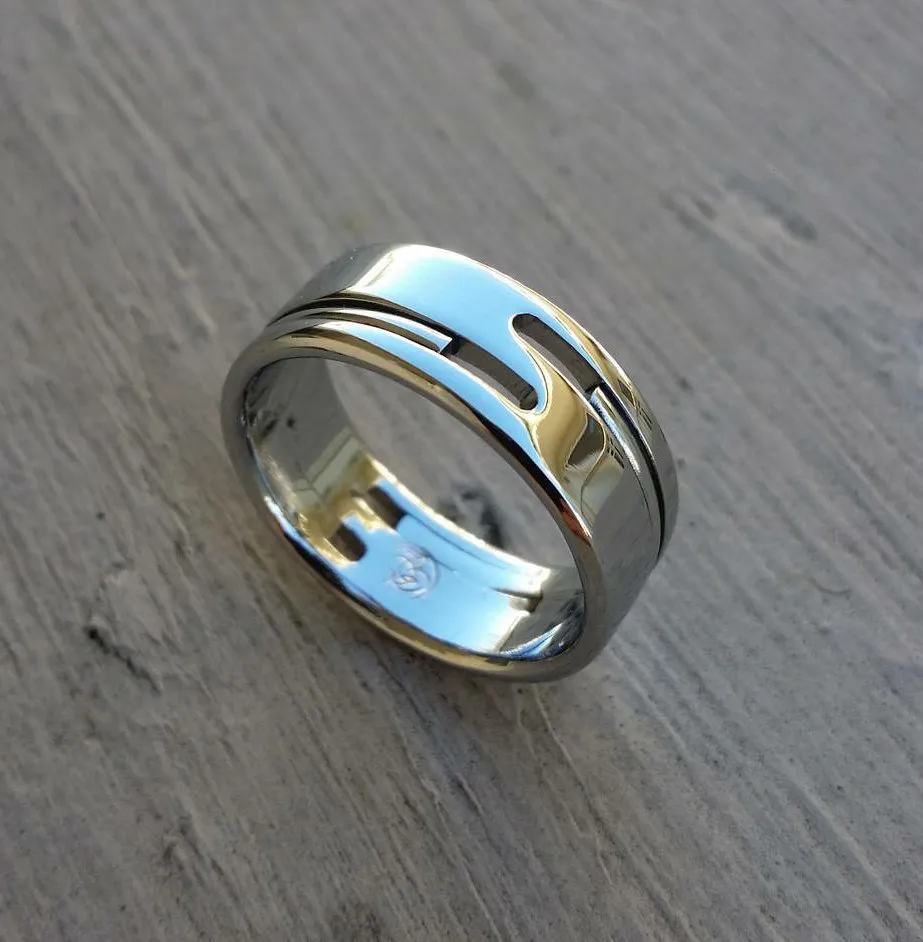 04 "INTELLECT" handmade stainless steel ring (not casted) hypoallergenic rins
