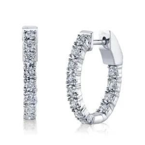 0.47ctw Diamond Oval Hoop Earring
