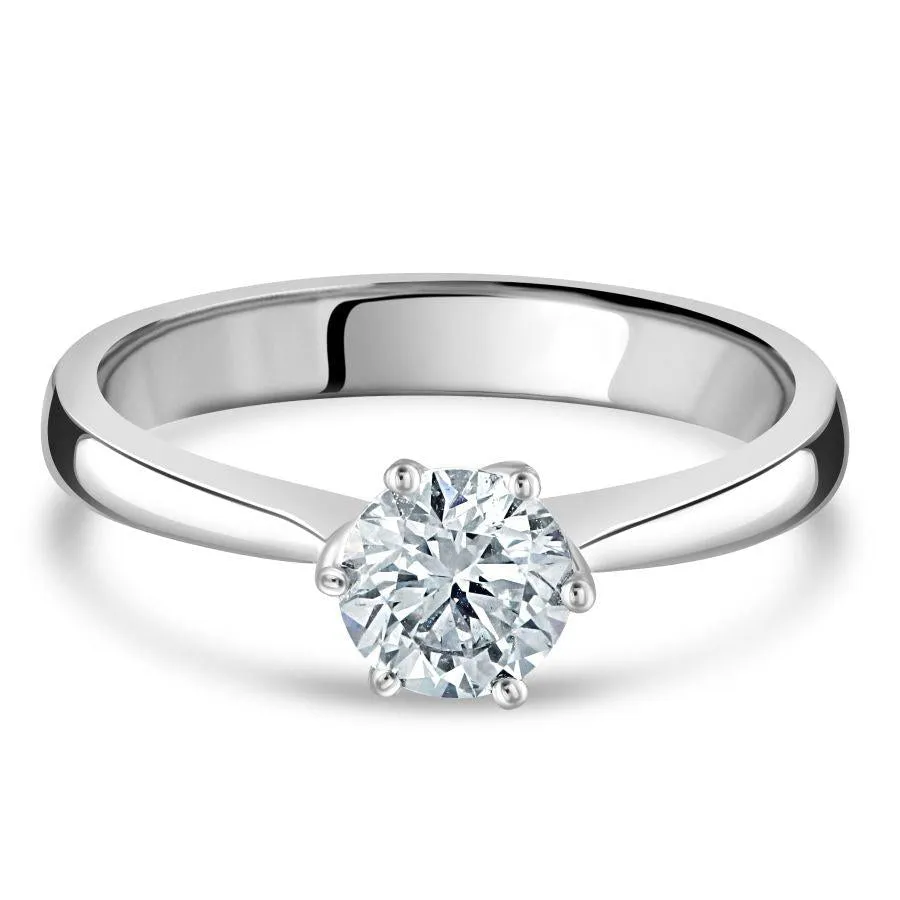 0.70ct Round Brilliant Cut Diamond Solitaire Platinum Ring