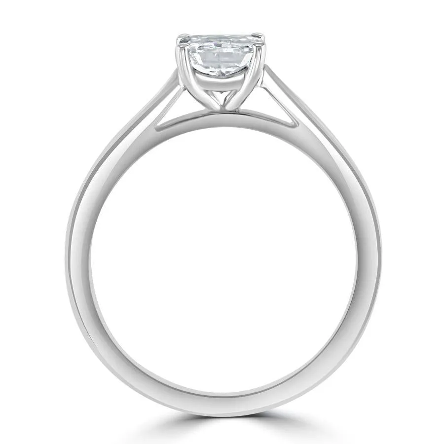 0.80ct Cushion Cut Diamond Solitaire Platinum Ring