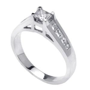 0.85ct 14K or 18K White Gold Diamond Ring