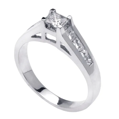 0.85ct 14K or 18K White Gold Diamond Ring