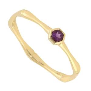 10k Yellow Gold Amethyst Rings Gemstone Jewelry For Women's