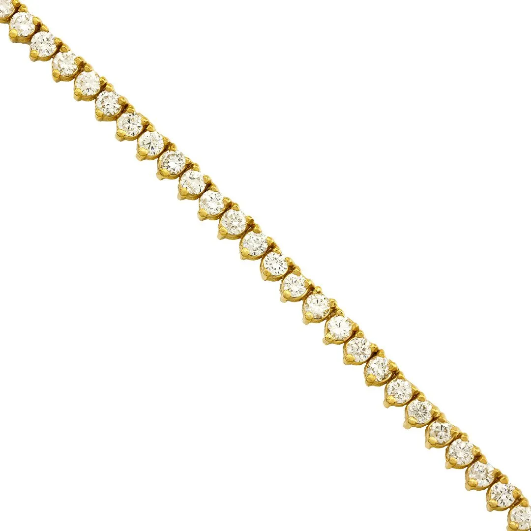 10k Yellow Gold Diamond Tennis Chain 4 mm 15.25 Ctw