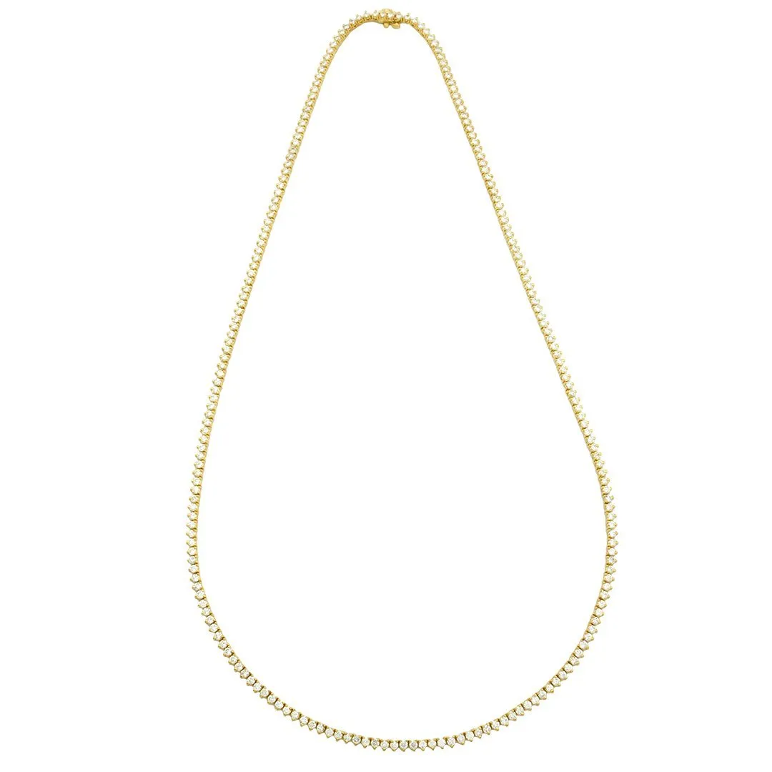 10k Yellow Gold Diamond Tennis Chain 4 mm 15.25 Ctw