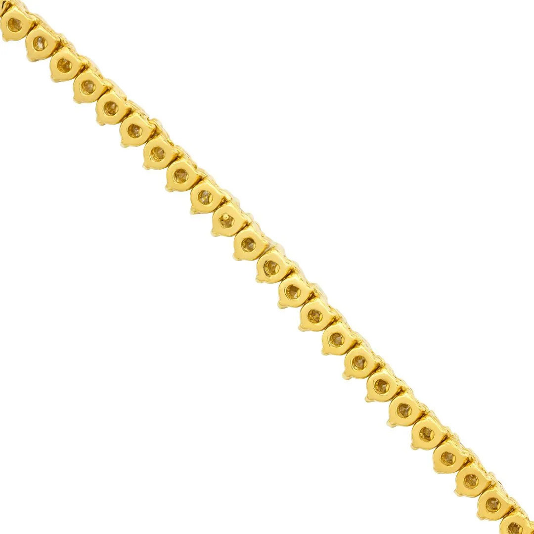 10k Yellow Gold Diamond Tennis Chain 4 mm 15.25 Ctw