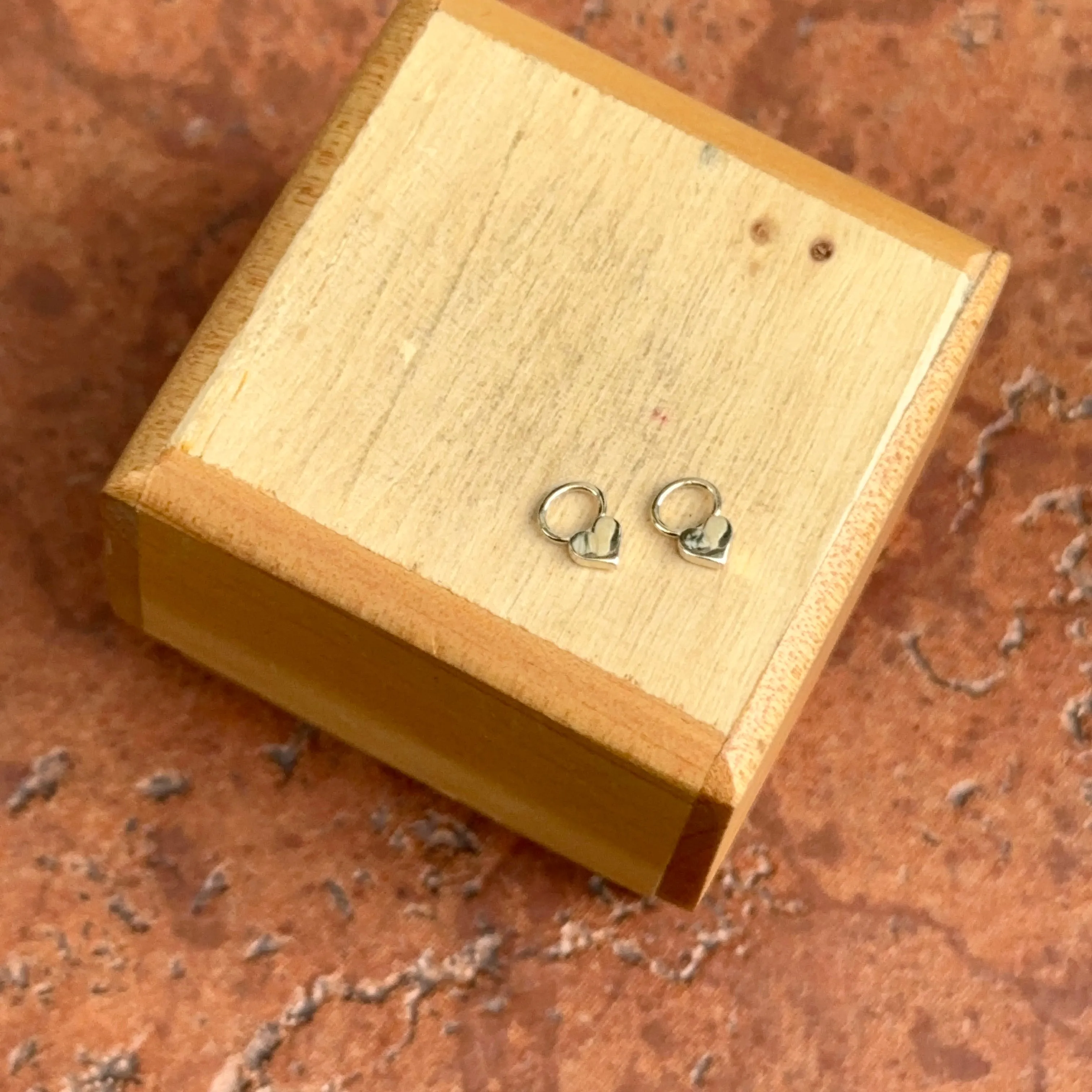 10KT Yellow Gold Mini Heart Earring Charms 5mm