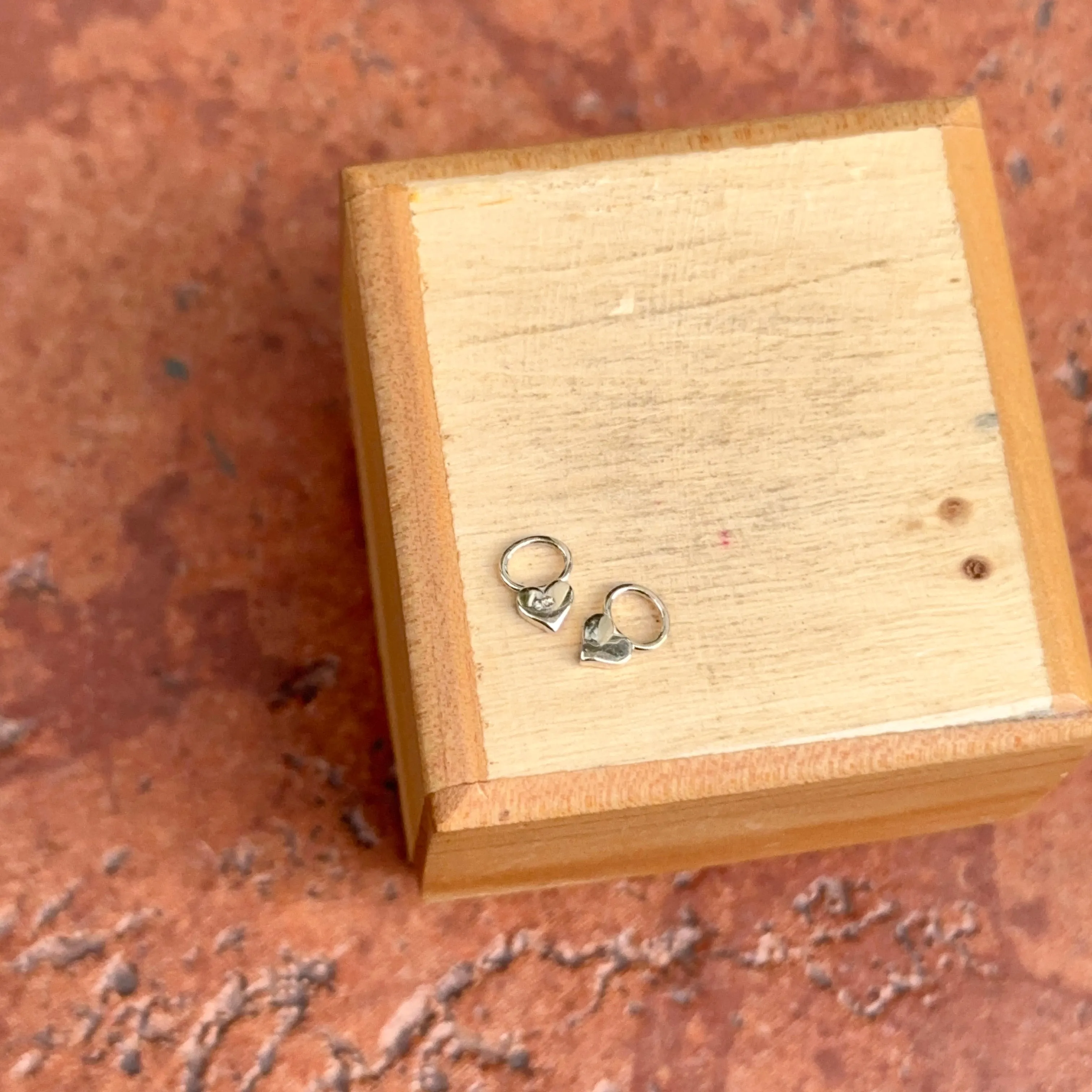 10KT Yellow Gold Mini Heart Earring Charms 5mm