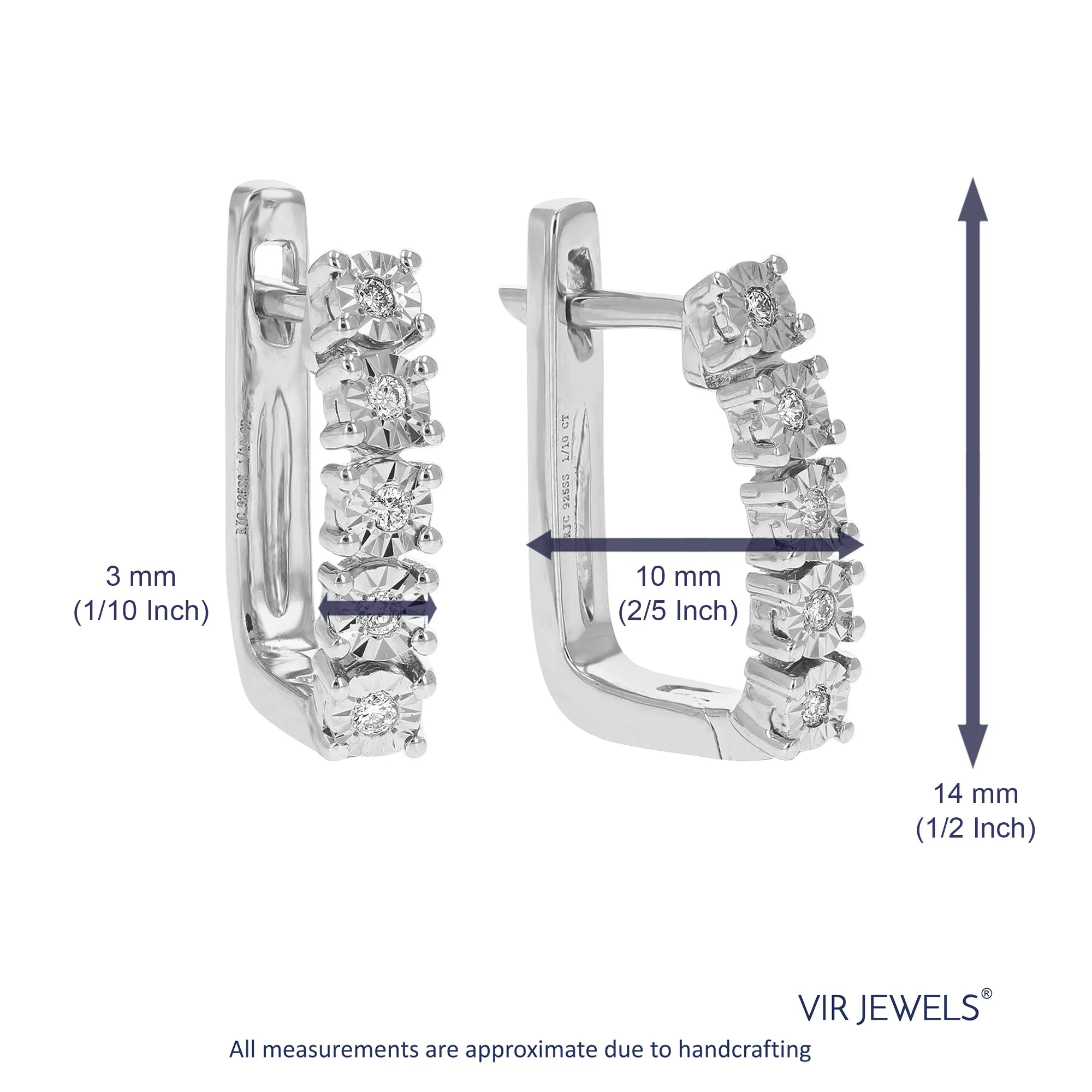 1/10 cttw Lab Grown Diamond Hoop Earrings in Sterling Silver