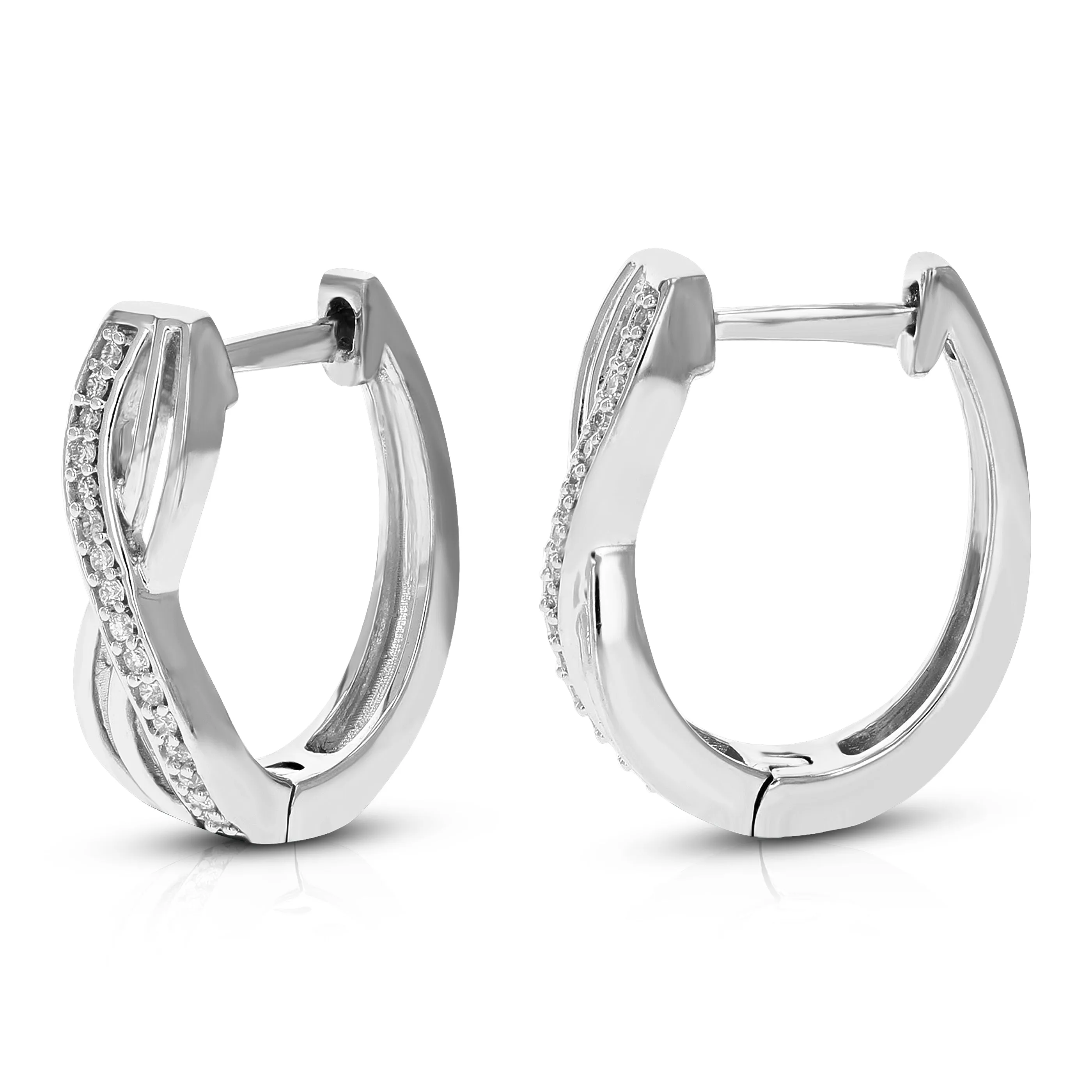 1/10 cttw Lab Grown Diamond infinity Hoop Earrings in Sterling Silver