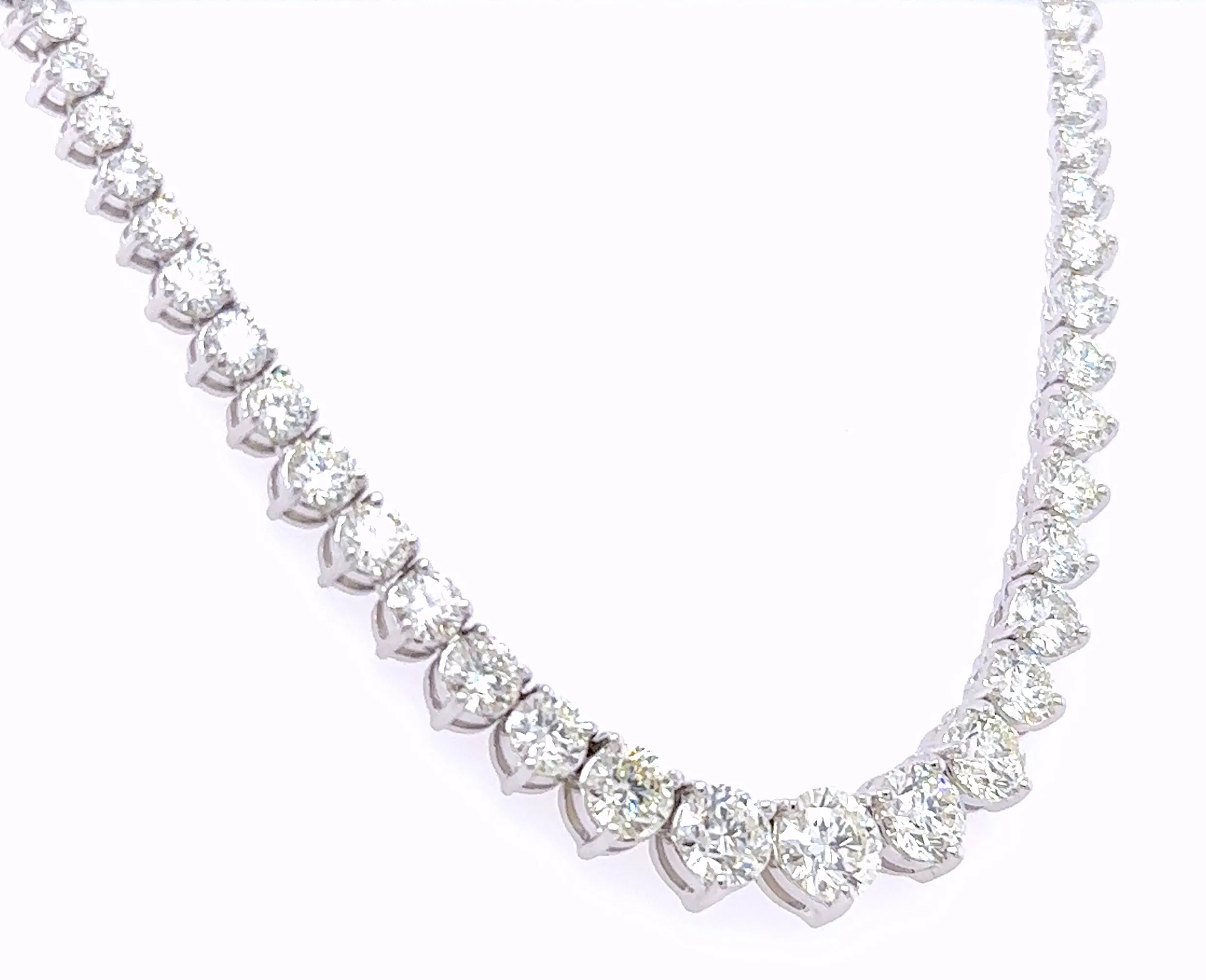 12.35ct tw Diamond Riviera Line Tennis Gradual Statement Necklace