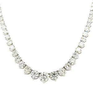 12.35ct tw Diamond Riviera Line Tennis Gradual Statement Necklace