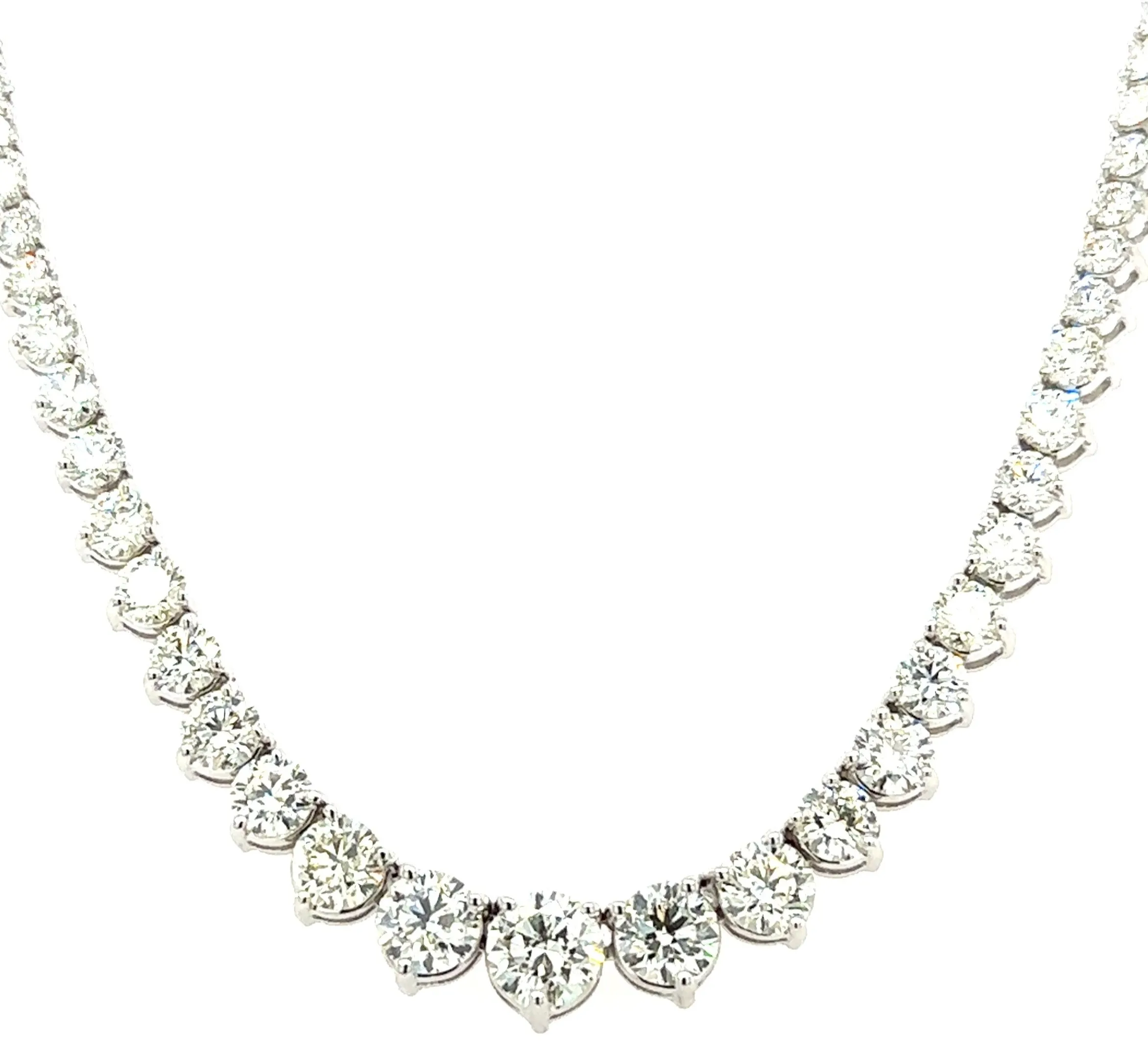 12.35ct tw Diamond Riviera Line Tennis Gradual Statement Necklace