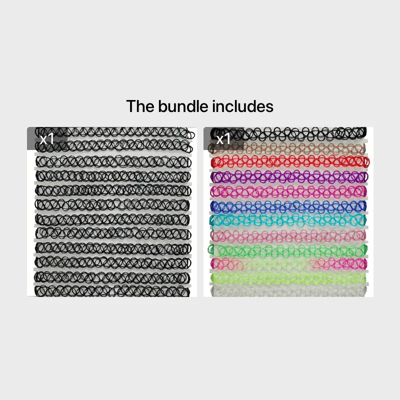 12pcs Elastic Choker Necklace Stretch Tattoo Necklaces