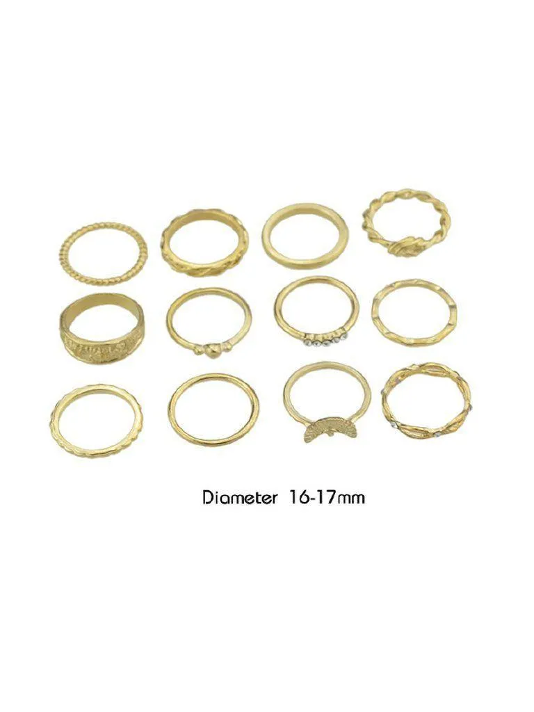 12Pcs/Set Knuckle Ring Set