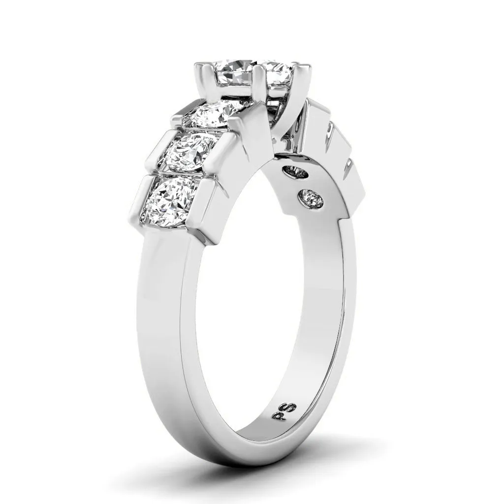 1.35-3.85 CT Round & Marquise Cut Lab Grown Diamonds - Engagement Ring