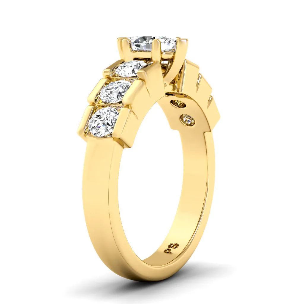1.35-3.85 CT Round & Marquise Cut Lab Grown Diamonds - Engagement Ring