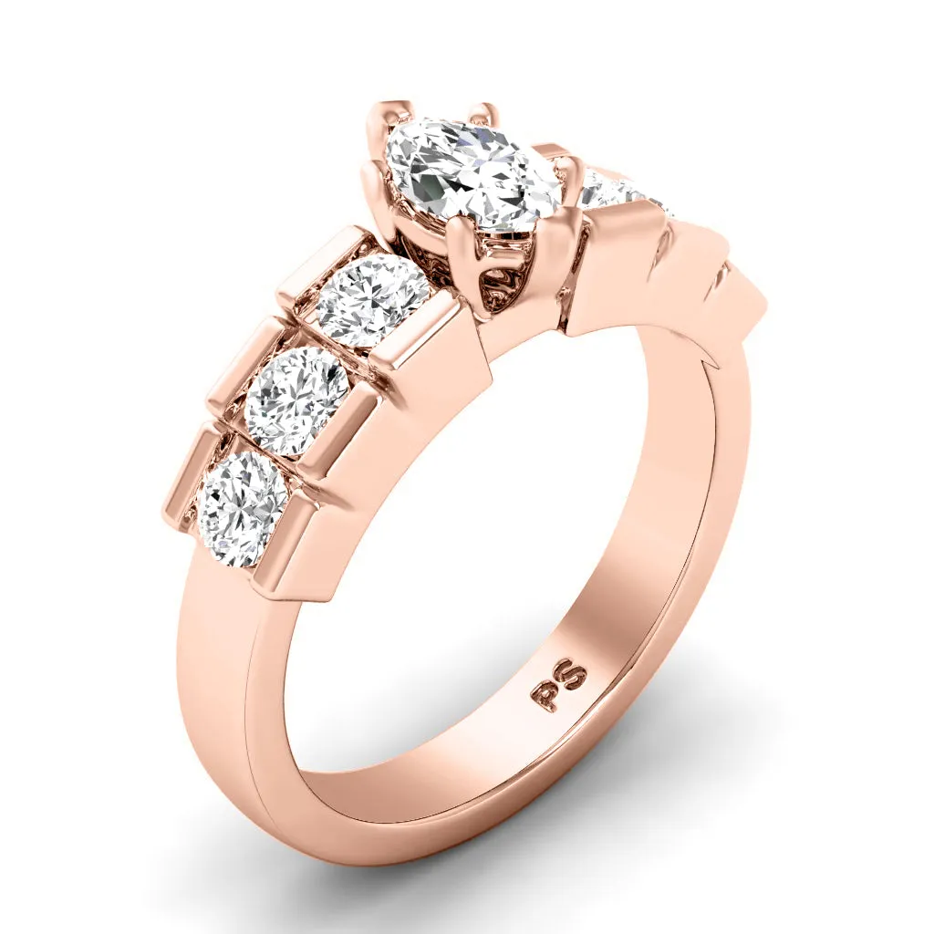 1.35-3.85 CT Round & Marquise Cut Lab Grown Diamonds - Engagement Ring