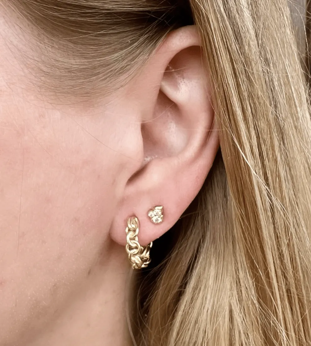 13MM FUSED SERPENS EARRINGS YG (PAIR)