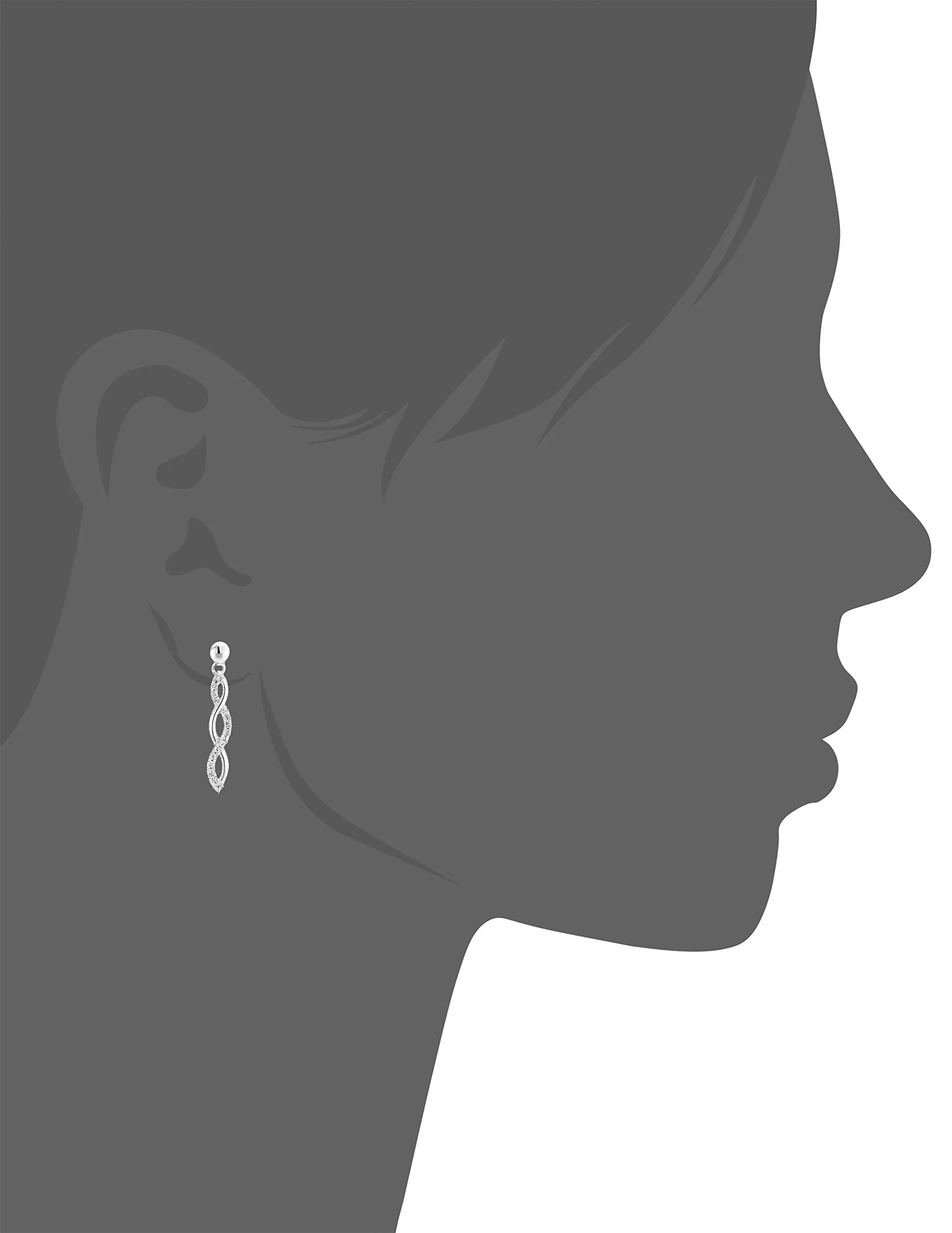 1/4 cttw Diamond Twisted Drop Dangle Earrings in Sterling Silver