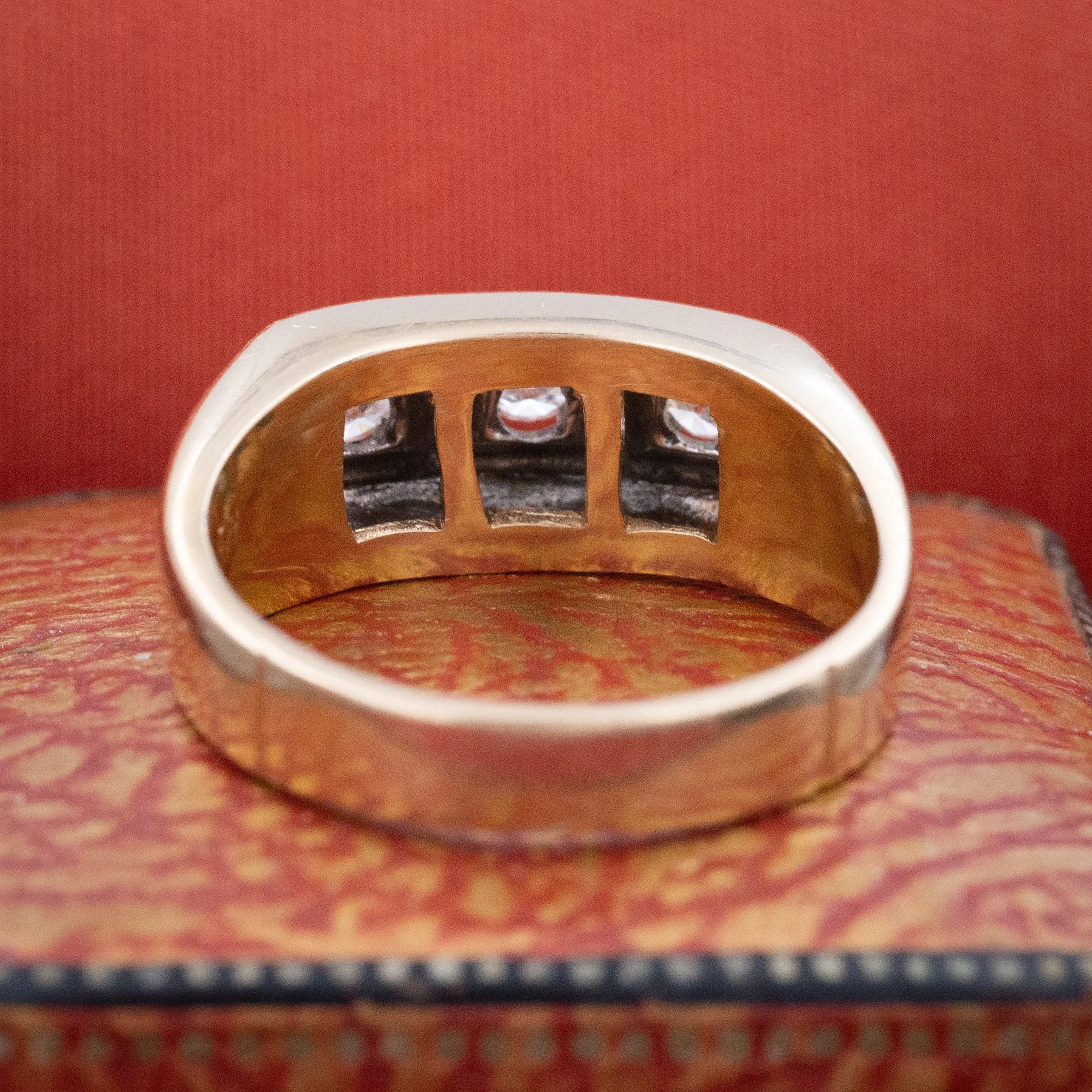 14 Karat 3-Stone Diamond Band