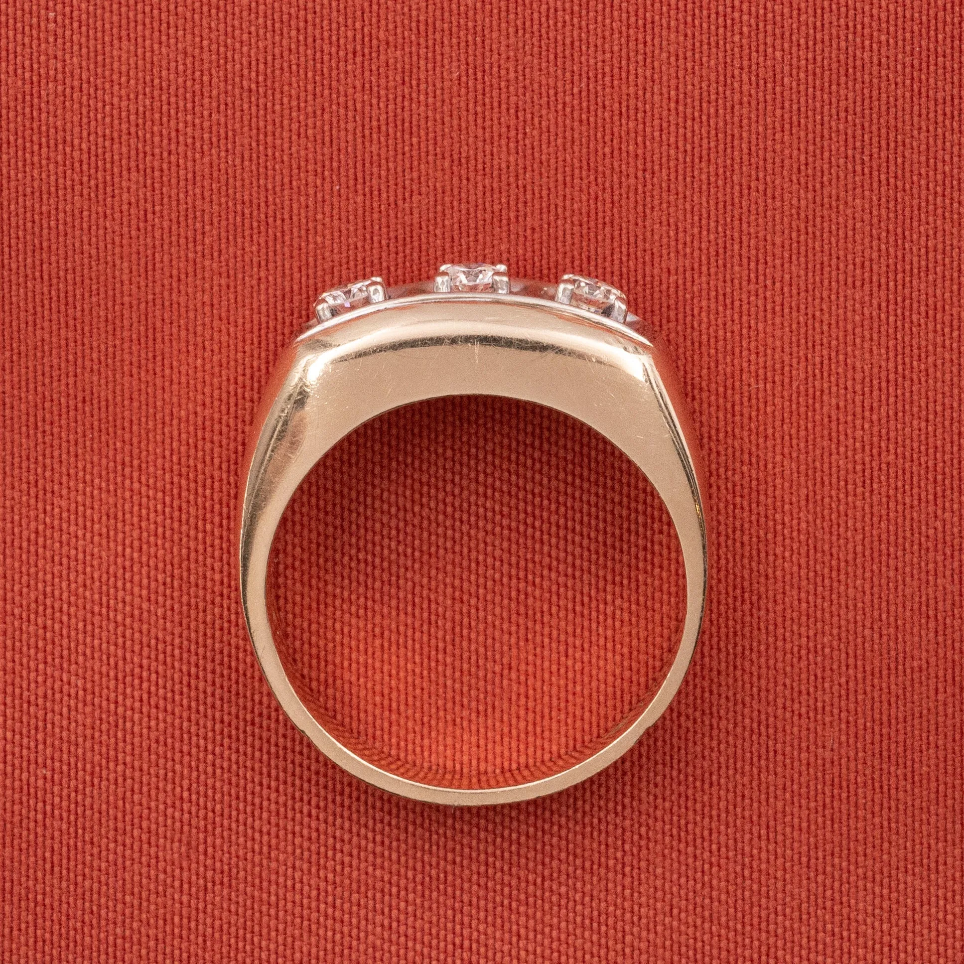 14 Karat 3-Stone Diamond Band