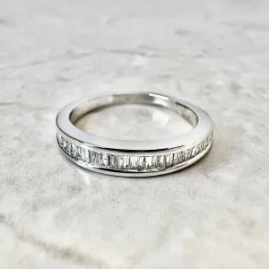 14 Karat White Gold 1/2 Carat Baguette Diamond Band Ring