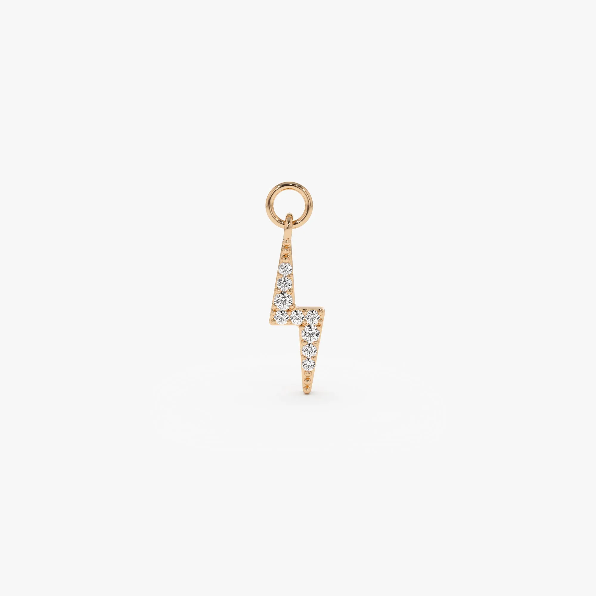 14k Diamond Lightning Hoop Charm