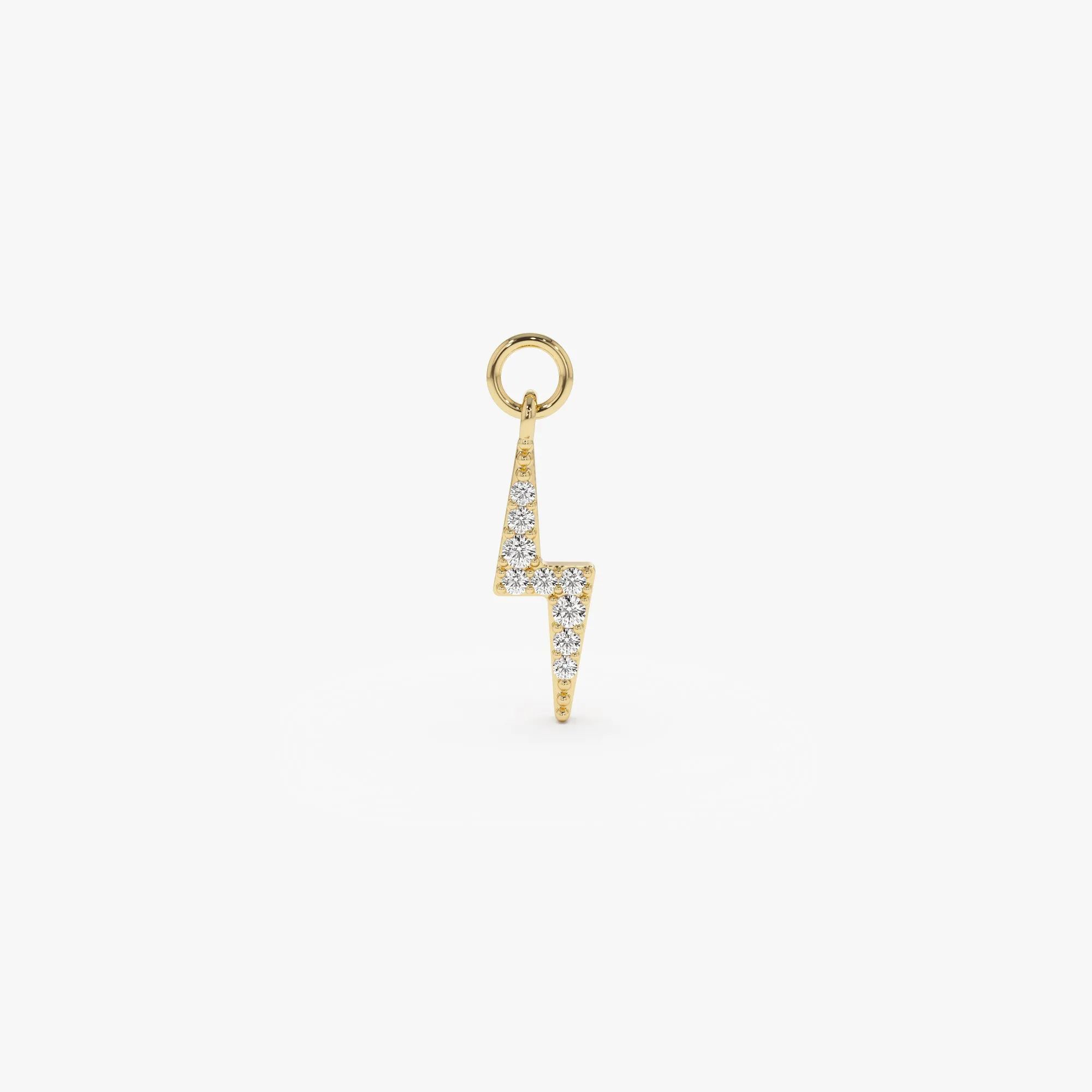 14k Diamond Lightning Hoop Charm