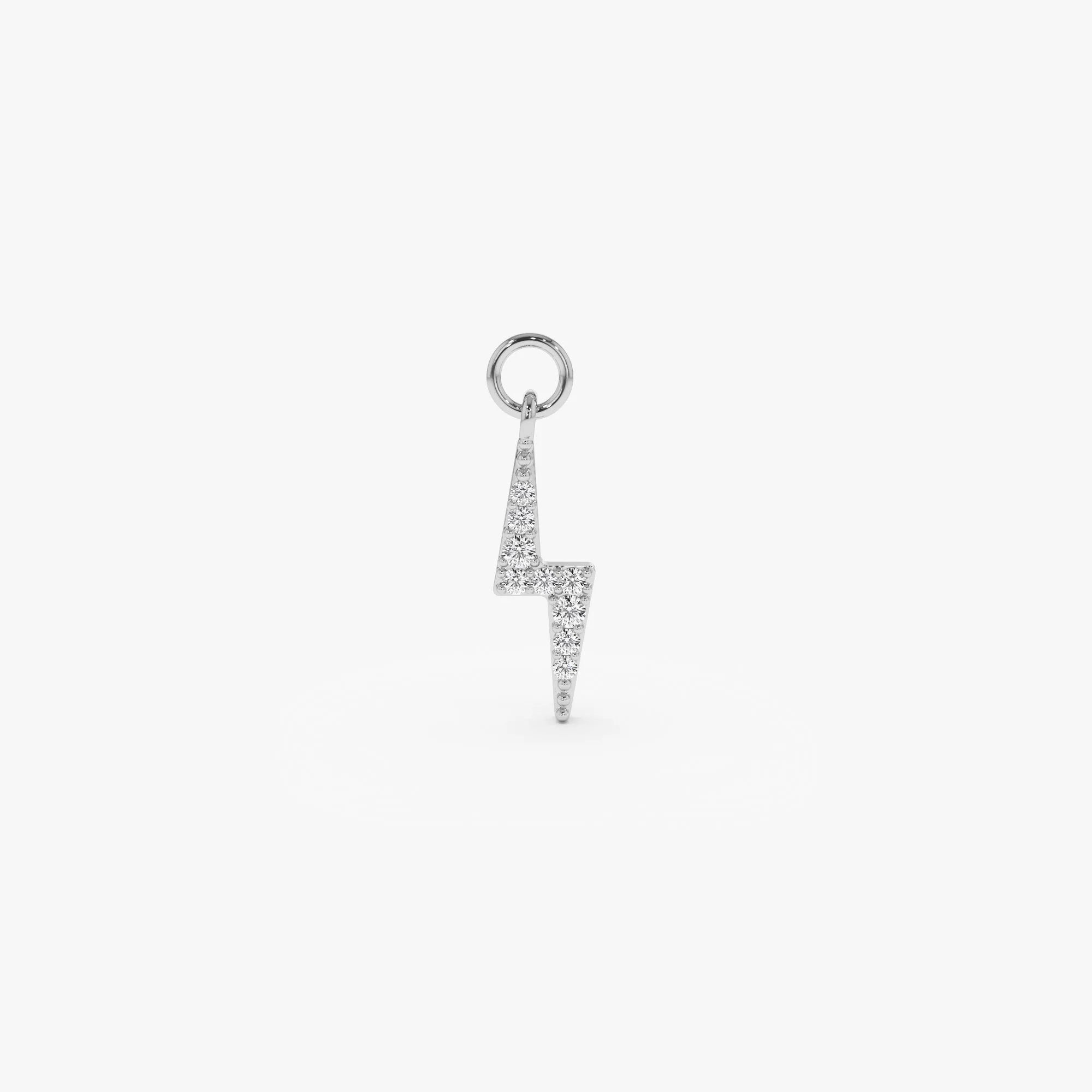 14k Diamond Lightning Hoop Charm