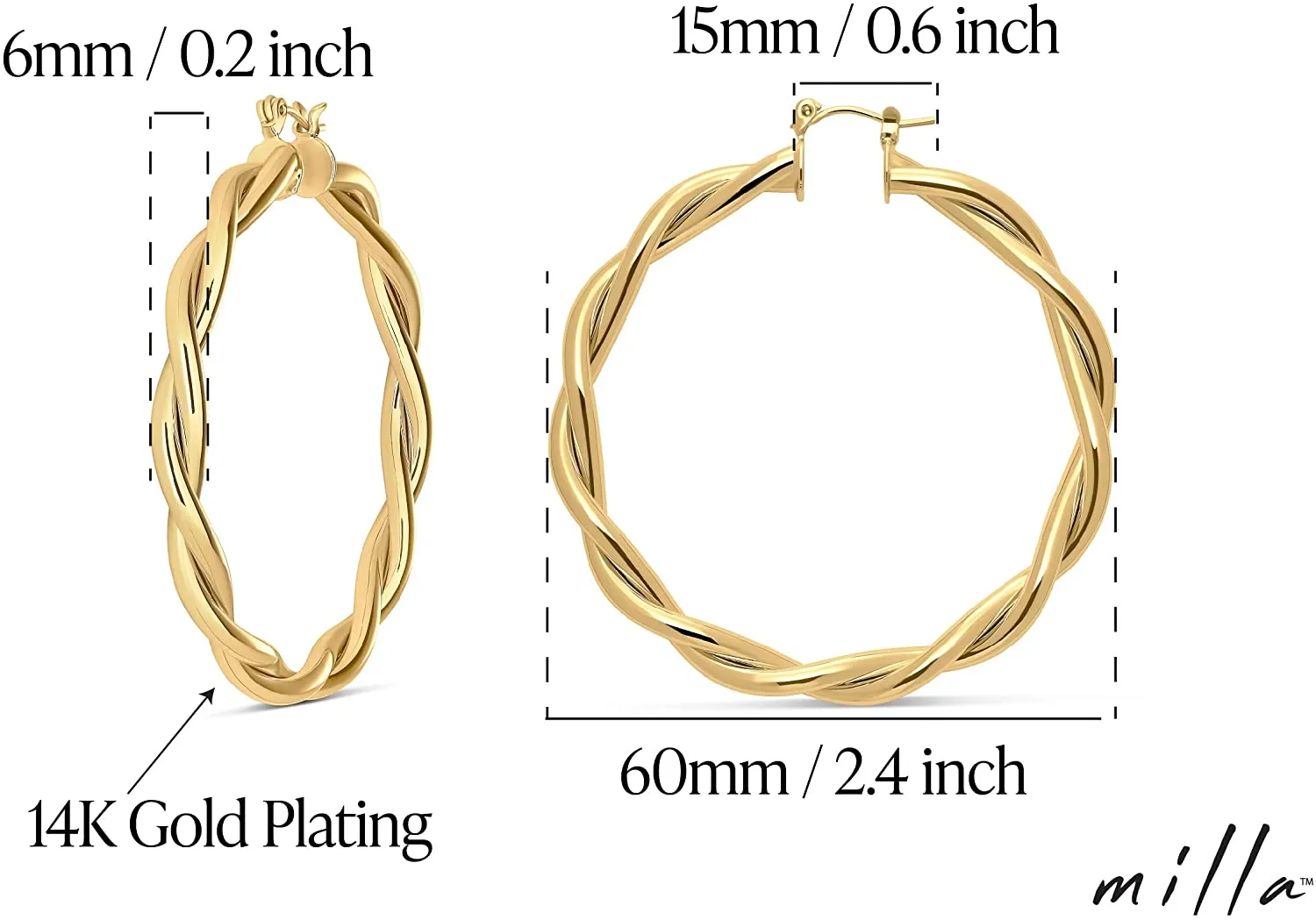 14k Gold Hoop Earrings for Women