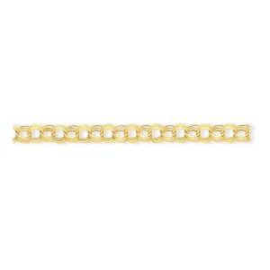 14k Gold Lite Triple Link Charm Bracelet