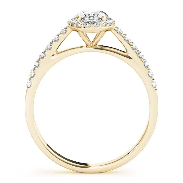 14k Halo Engagement Ring Set