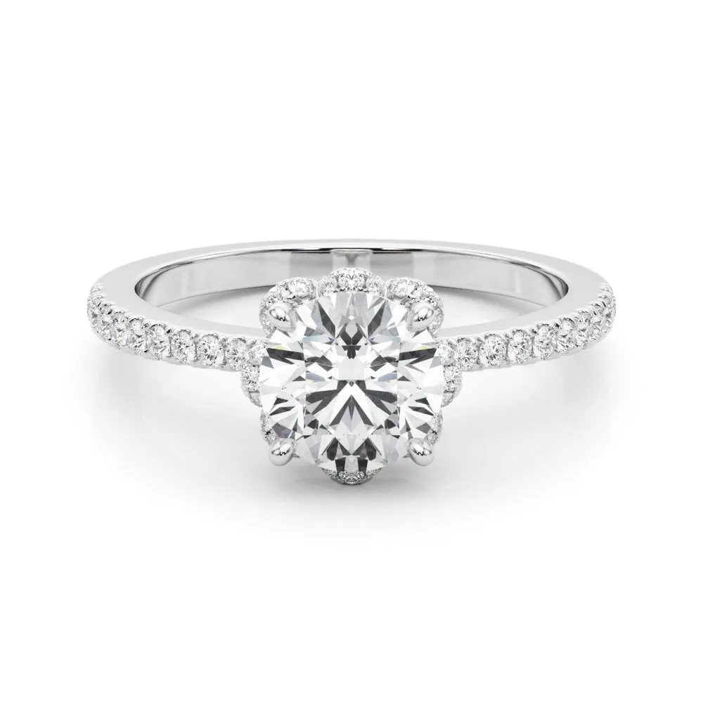 14K Halo Engagement Ring