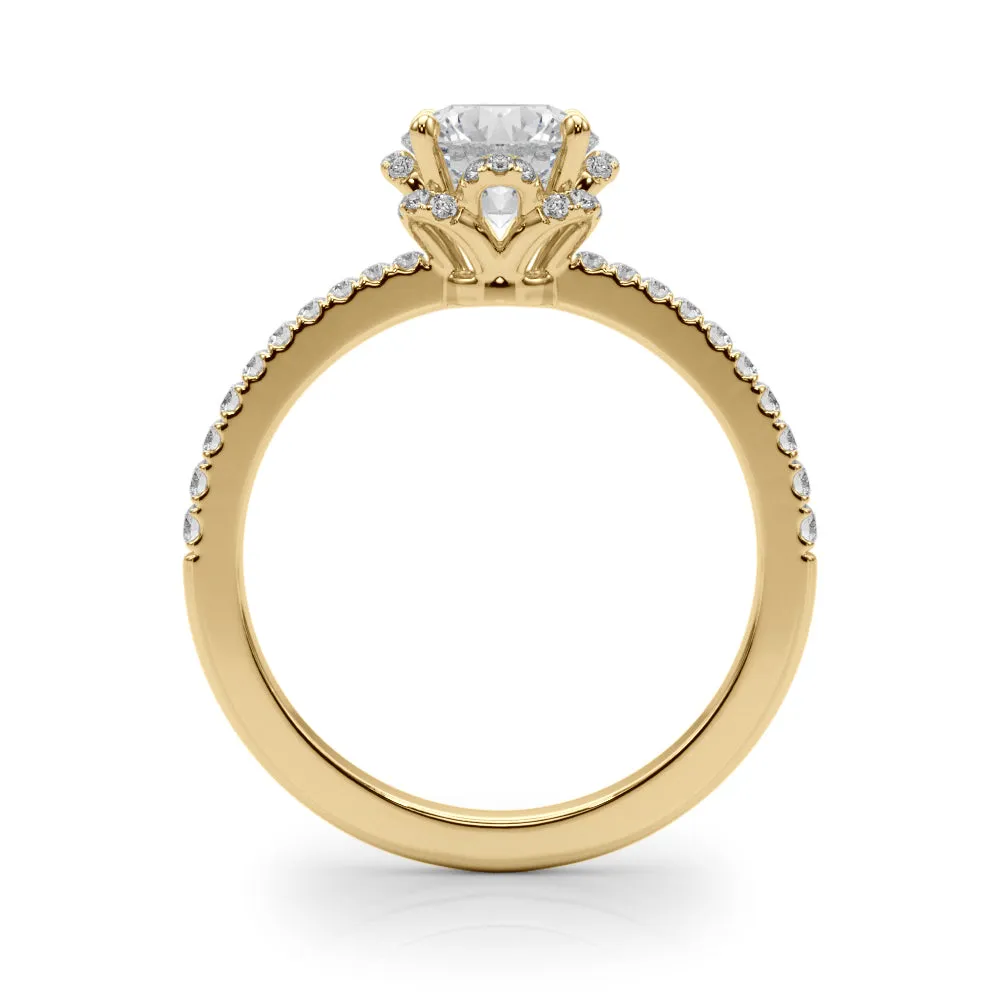 14K Halo Engagement Ring