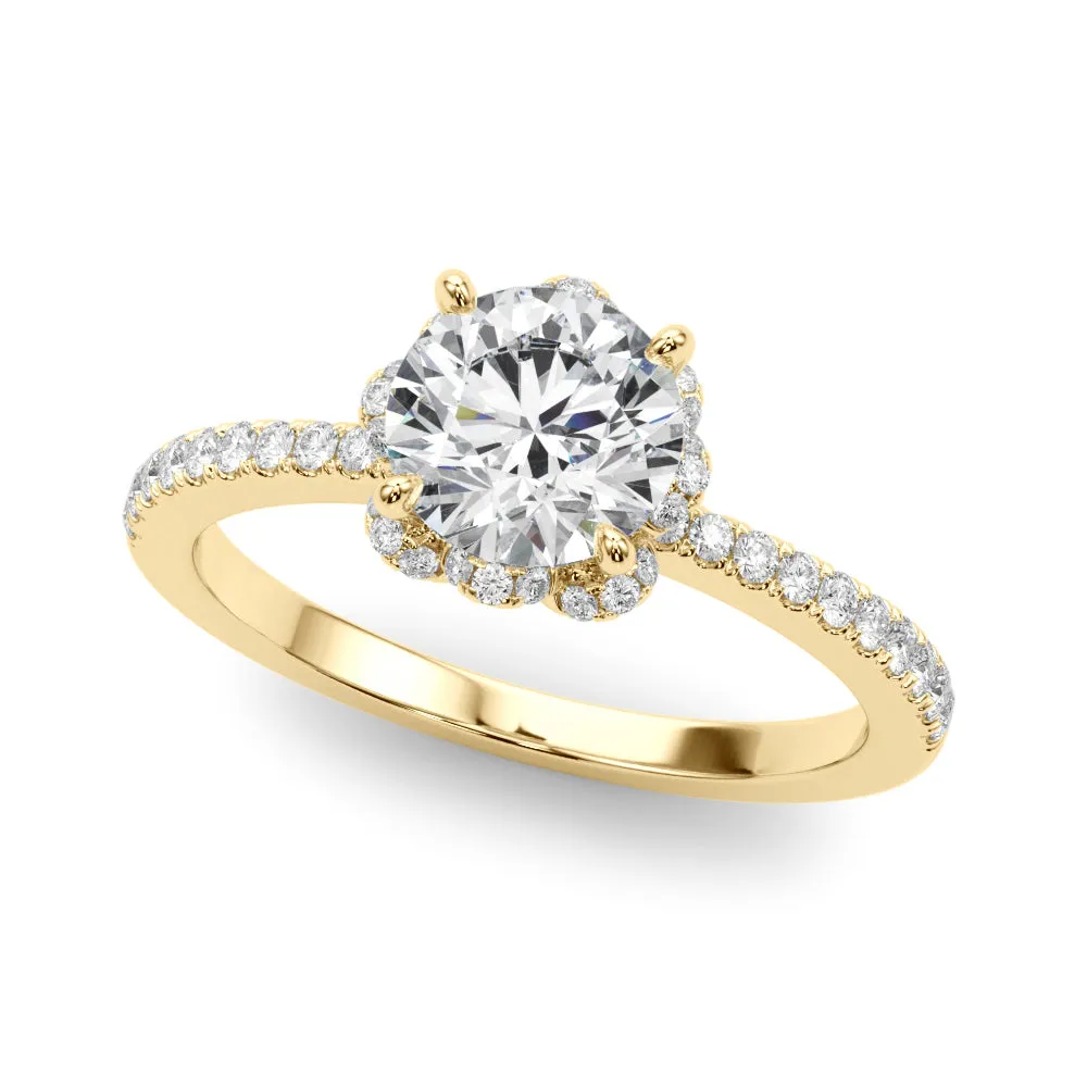 14K Halo Engagement Ring