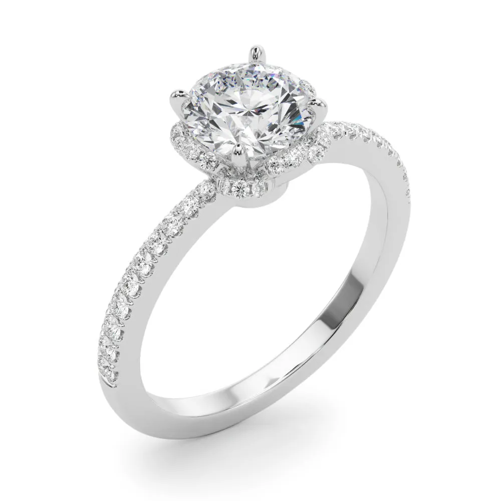 14K Halo Engagement Ring