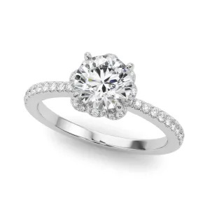 14K Halo Engagement Ring