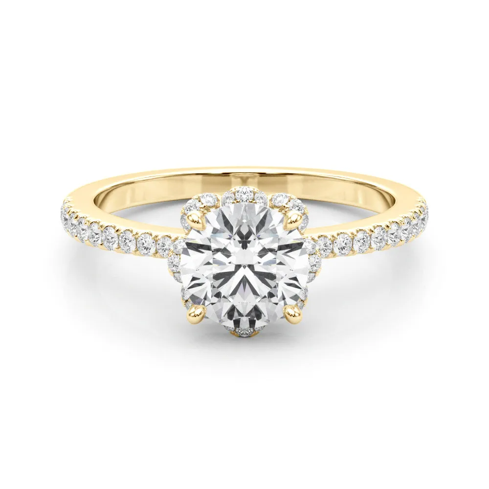 14K Halo Engagement Ring