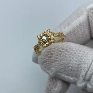 14K Luxe Rectangle Diamond Engagement Ring