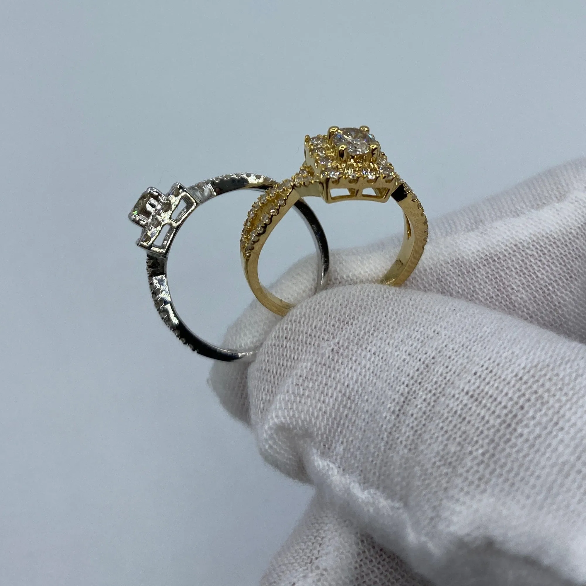 14K Luxe Rectangle Diamond Engagement Ring