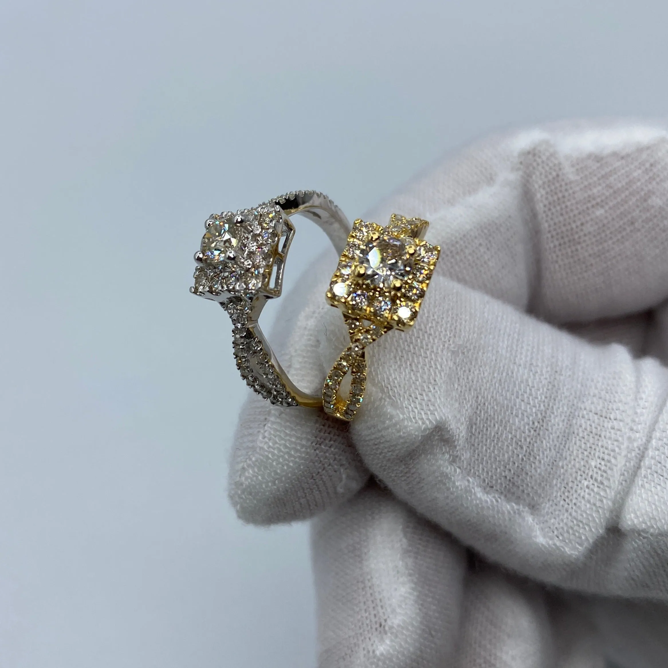14K Luxe Rectangle Diamond Engagement Ring