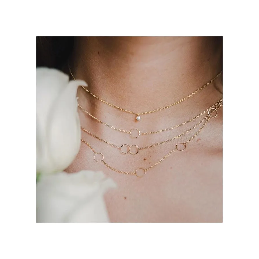 14k Nine Circles Choker Necklace