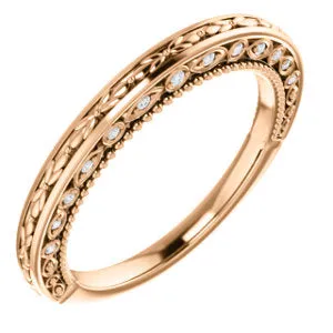 14K Rose .07 CTW Diamond Vintage-Inspired Band