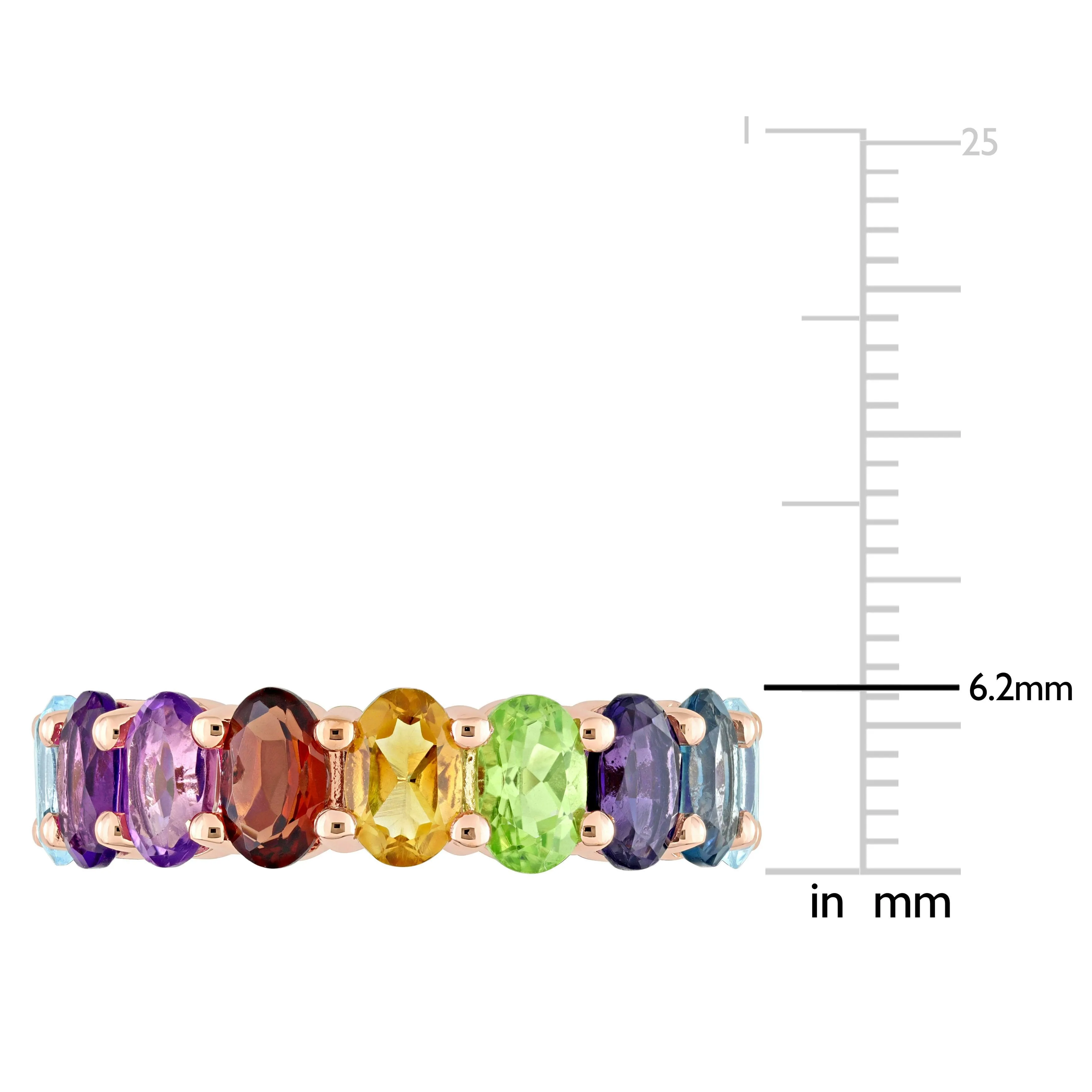14K Rose Gold Gemstone Eternity Ring