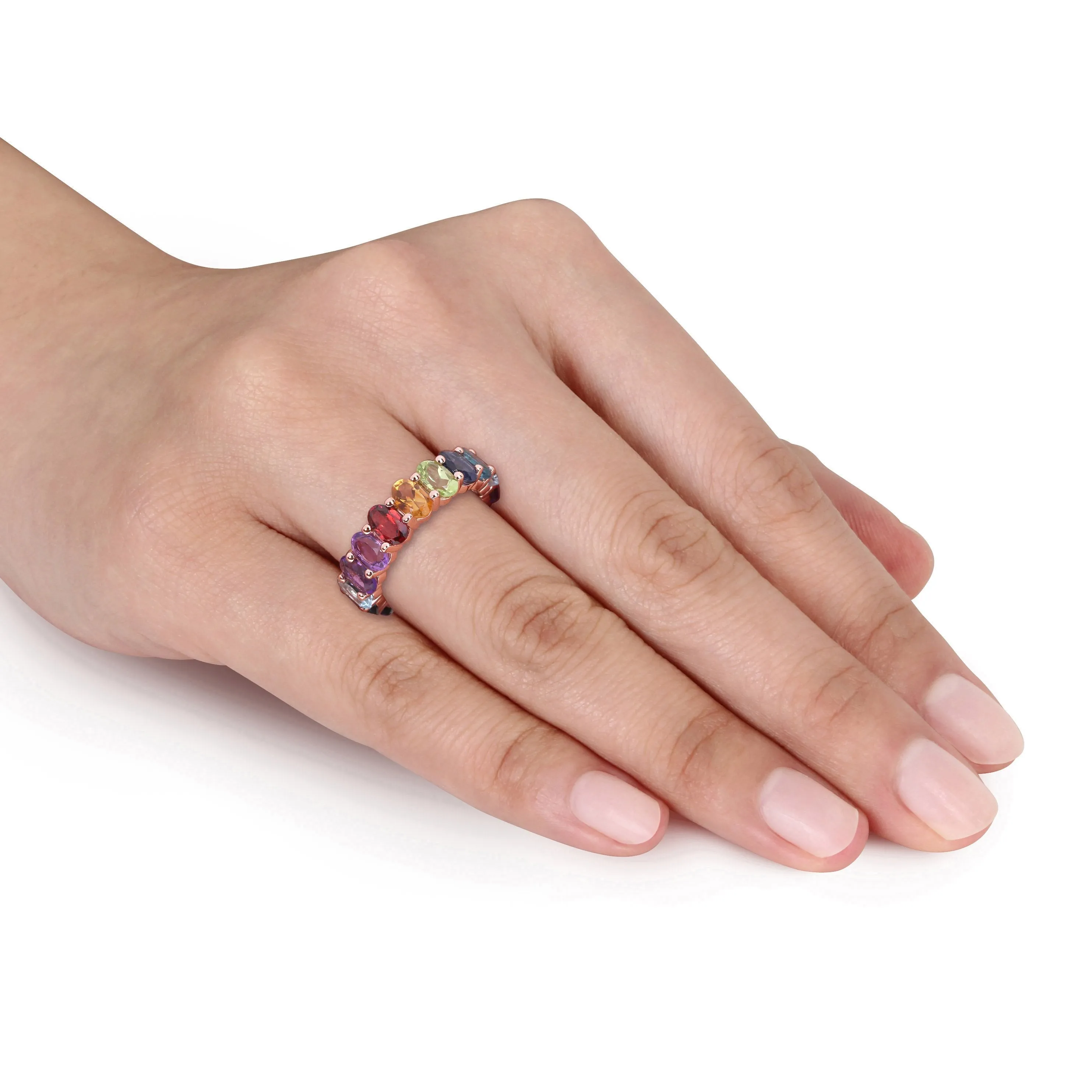 14K Rose Gold Gemstone Eternity Ring